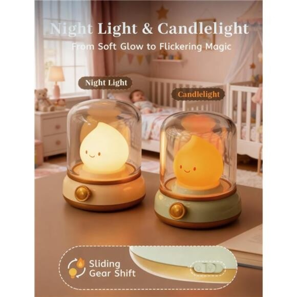 Smiley Night Light for Baby Nursery Rechargeable Silicone Kids Toddler Lamp Gift - Picture 3 of 7